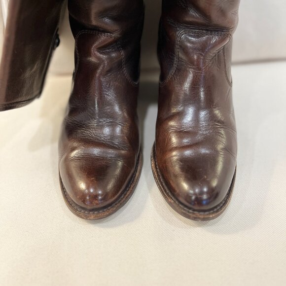 Frye Jackie Button Tall Dark Brown Boots Size 7 - Picture 5 of 6